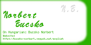 norbert bucsko business card